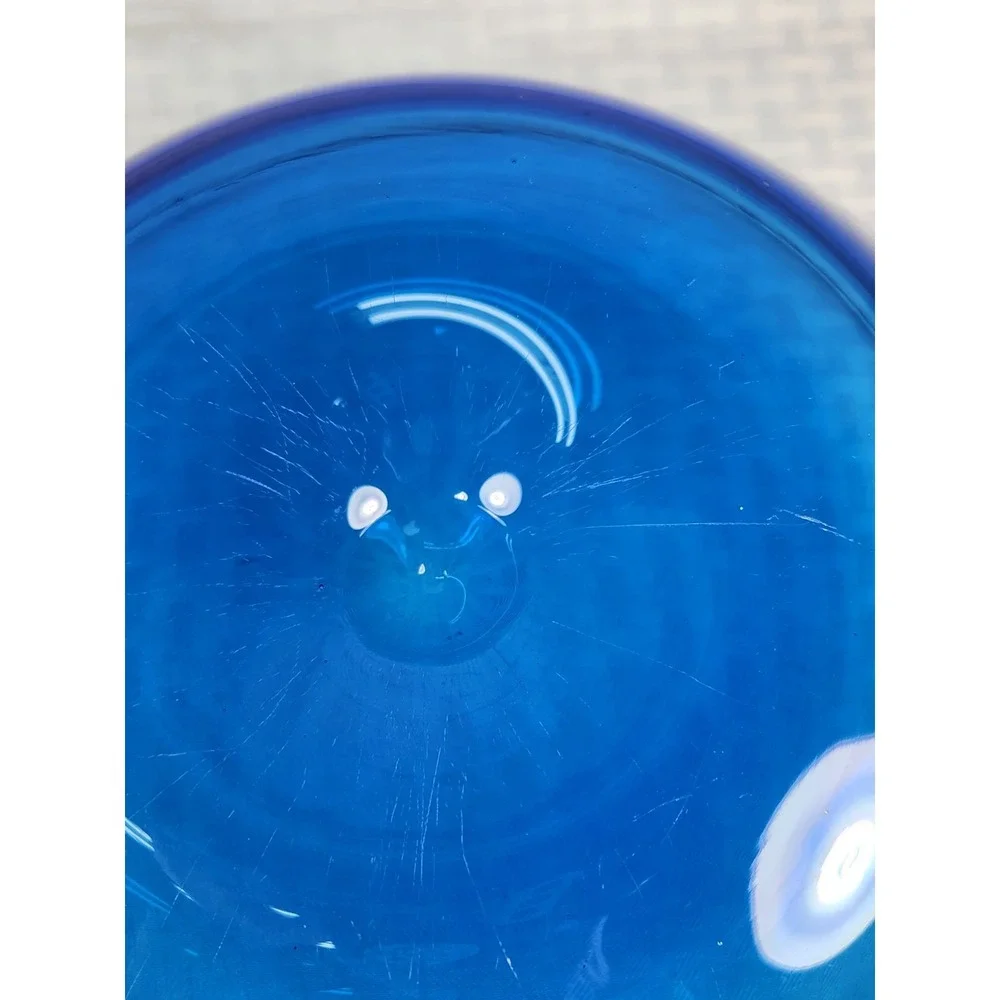 Ikea Stockholm Blue Wave Blown Glass Bowl - 11 .5